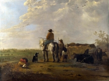 212/cuyp, aelbert - a landscape with horseman, herders and cattle